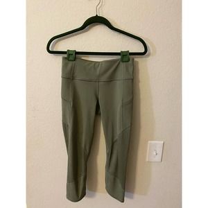 Athleta Contender Mesh Leggings Army Green Size S